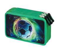 Baagl 3 Compartment Pencil Case for Boys Girls School Pencil Case for Stationery School Supplies Pencil Case Pencil Case for School, soccer ball, pencil case