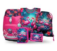 Baagl Airy Plus School Bag Set, 5 Pieces, 25 L, from 130 cm, flamingo, L, Casual