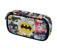 Baagl Batman Comics Pencil Case - Spacious School Supplies Storage for Girls & Boys - Durable Polyester Material with Zipper
