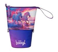 Baagl Pencil Case Boys Girls - Pencil Case Children - Pencil Case for School - Robust Pencil Case & Pencil Case with Secret Compartment - Stand Case, horse heart, Colourful, playful, modern, practical