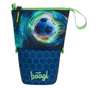 Baagl Pencil Case Boys Girls - Pencil Case Children - Pencil Case for School - Robust Pencil Case & Pencil Case with Secret Compartment - Stand Case, Football ball, Colourful, playful, modern
