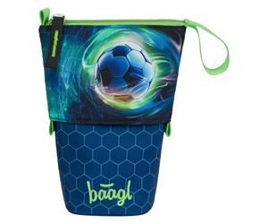 Baagl Pencil Case Boys Girls - Pencil Case Children - Pencil Case for School - Robust Pencil Case & Pencil Case with Secret Compartment - Stand Case, Football ball, Colourful, playful, modern
