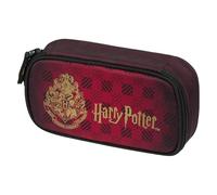 Baagl Pencil Case for Girls & Boys - Harry Potter Hogwarts Wine Red, 2-Compartment, Large Storage, Zipper Closure