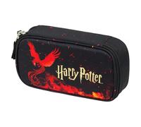 Baagl Pencil Case for Girls & Boys - Harry Potter Phoenix Pattern, 2-Compartment, Large Storage, Red