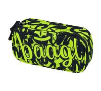 Baagl Pencil Case for Girls & Boys - School Pencil Case with 12 Pen Holders, Zipper Closure, Lime