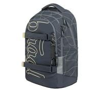 Baagl School Backpack for Boys Girls Teenagers - Skate Max - Skateboard Backpack - Children's Backpack with Laptop Compartment and Chest Strap for School, Secondary School, Middle School, 30 L, Wave
