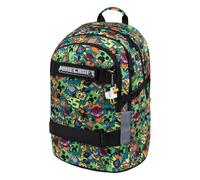 Baagl School Backpack for Boys Girls Teenagers - Skateboard Backpack - Children's Backpack with Laptop Compartment and Chest Strap for School, Secondary School, Middle School, minecraft chaos