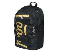 Baagl School Backpack for Boys Girls Teenagers - Skateboard Backpack - Children's Backpack with Laptop Compartment and Chest Strap for School, Secondary School, Middle School, Skate Gold, 25 Liter