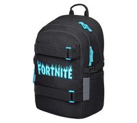 Baagl School Backpack for Boys Girls Teenagers - Skateboard Backpack - Children's Backpack with Laptop Compartment and Chest Strap for School, Secondary School, Middle School, Fortnite Blue