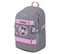 Baagl School Backpack for Boys Girls Teenagers - Skateboard Backpack - Children's Backpack with Laptop Compartment and Chest Strap for School, Secondary School, Middle School, Kuromi Grey, Mittelgroße