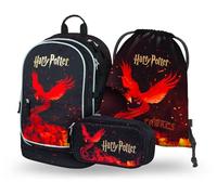 Baagl School Backpack Set 3 Pieces, School Bag for Primary School, Primary School Satchel with Chest Strap, Ergonomic School Bag, harry potter phoenix, 15", School bag set