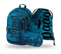 Baagl School Backpack Set Boys 3 Pieces, School Bag for Primary School, Primary School Satchel with Chest Strap, Ergonomic School Bag (Ocean), ocean, One Size