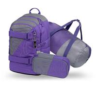 Baagl School Backpack Set Boys 3 Pieces (Skateboard Backpack, Pencil Case, Sports Bag), School Bag from 3rd Grade, Primary School Satchel with Chest Strap, Ergonomic School Bag, 25 L, Dual