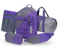 Baagl School Backpack Set Boys Girls 5 Pieces Skateboard Backpack School Bag from 3rd Grade Primary School Satchel with Chest Strap Ergonomic School Bag 25 L, Dual, Mittelgröße, School backpack set