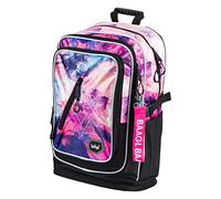 Baagl School Bag for Girls, Pink Children Ergonomic Lightweight Backpack with Laptop Compartment, Primary School Kids Rucksack with Chest Strap and Reflective Elements (Abstract)