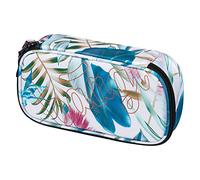 Baagl School Pencil Case - Large Storage Space, Durable Materials, Trendy Design - 2 Compartments, 12 Pen Holders - Skate Leafs, Girls and Boys - 23 x 12 x 5 cm