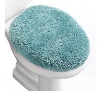 Baahrnom Luxury Soft Microfiber Toilet Lid Cover Machine Washable Solid Toilet Seat Cover 17.5" x 15" Adjustable Rubber Backing Fits Most 16-17.5" L x 14-16" W Round Oblong and Elongated Toilet Seat