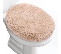 Baahrnom Luxury Soft Microfiber Toilet Lid Cover Machine Washable Solid Toilet Seat Cover 17.5" x 15" Adjustable Rubber Backing Fits Most 16-17.5" L x 14-16" W Round Oblong and Elongated Toilet Seat