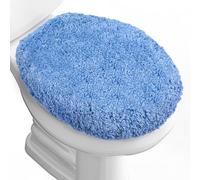 Baahrnom Luxury Soft Microfiber Toilet Lid Cover Machine Washable Solid Toilet Seat Cover 17.5" x 15" Adjustable Rubber Backing Fits Most 16-17.5" L x 14-16" W Round Oblong and Elongated Toilet Seat