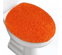 Baahrnom Luxury Soft Microfiber Toilet Lid Cover Machine Washable Solid Toilet Seat Cover 17.5" x 15" Adjustable Rubber Backing Fits Most 16-17.5" L x 14-16" W Round Oblong and Elongated Toilet Seat