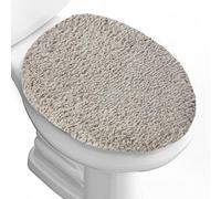 Baahrnom Luxury Soft Microfiber Toilet Lid Cover Machine Washable Solid Toilet Seat Cover 17.5" x 15" Adjustable Rubber Backing Fits Most 16-17.5" L x 14-16" W Round Oblong and Elongated Toilet Seat