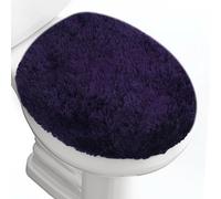 Baahrnom Luxury Soft Microfiber Toilet Lid Cover Machine Washable Solid Toilet Seat Cover 17.5" x 15" Adjustable Rubber Backing Fits Most 16-17.5" L x 14-16" W Round Oblong and Elongated Toilet Seat