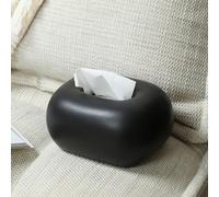 Baamur Ceramic Cosmetic Tissue Box, Tissue Box for Living Room, Bathroom and Hallway, Decorative Tissue Box Dispenser (Black)