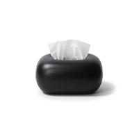 Baamur Ceramic Cosmetic Tissue Box, Tissue Box for Living Room, Bathroom and Hallway, Decorative Tissue Box Dispenser (Black)