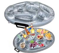 Baanfly Inflatable Floating Drink Holder, Hot Tub Accessories, 8 Holes Large Cloud Pool Holder for Beverage Salad Fruit Buffet Server, Large Capacity for Outdoor Summer Swimming Beach Party Supply