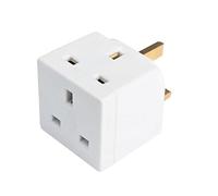 BAANI 2 Way Double Plug Adaptor - Multi Plugs Extension Sockets Adapter - UK 3 Pin Socket Extensions 250V 13 Amp - Power Extender Multiplug Block for Kitchen, Office, PC, TV, Indoor Lighting