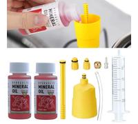 BAAQII 10 Pcs Hydraulic Disc MTB Bike Brake Bleed Kit for Shimano Tektro Magura, Fluid Mineral Oil 120ml, Bicycle Brake Repair Tools