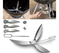 BAAQII 22-1/2-Inch One-Touch Cleaning System Kit 57cm for Weber Grill Parts 7444 Weber Charcoal Grill Barbecues Replacement for for 22" Kettle Grills, Silver