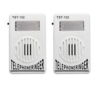 BAAQII 2PCS 95dB Telephone Ring Ringer Amplifier, Help Strobe Media Player, Flasher Extra-Loud Home Bell Telephone Ringer Amplifier Volume Speaker for Oldman