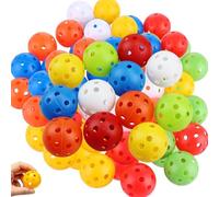 BAAQII 30 Pcs 42mm Golf Practice Ball Air Flow Hollow Plastic Golf Balls for Swing Practice, Exercise Balls for Driving Range Indoor Outdoor