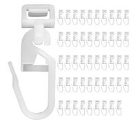 BAAQII 50 Pcs Plastic Curtain Hooks Gliders for Window, Caravan, Shower, Door