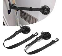 BAAQII Adjustable Door Retainer Strap for Motorhome Caravan Campervan, Doors Cord Strap Door Retainer with Plastic Hook and Locking Catch, Heavy-Duty Locking Suction Cup Door Strap Stop Wind (2)