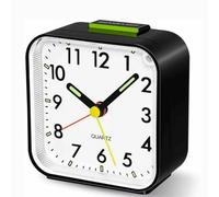 BAAQII Battery Alarm Clock Bedside Non Ticking Silent Desk Clock Simple Table Analogue Clocks Nightlight Sleep Silent for Bedroom Office Outdoors Heavy Sleepers