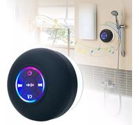 BAAQII Portable LED Waterproof Suction Wireless Bluetooth Speaker for Shower Bathroom, IPX4 Waterproof Wireless Speaker with Suction Cup, USB-C Cable, Mini Speaker for Bathroom Party