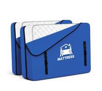 BAARA Mattress Bags for Moving - Waterproof Mattress Protector with 8 Handles | Plastic Mattress with Zipper | Mattress Bags for Carrying Household Essentials (2, Blue, King - 82×79×15)