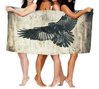 BAAROO Beach towel Landing black crow in the moonlight bath towel super men and women suitable for swimming hot spring travel yoga sports 130CM X 80CM