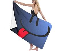 BAAROO Beach Towel Large,Blue Smiley Face,Quick Dry,Sand Free Microfiber Beach Towel,Summer,Sun Lounger Beach Towel,Swimmers,Outdoor Camp 130CM 80CM