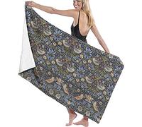 BAAROO Beach Towel William Morris Strawberry Thief Towels Premium,Soft Bath Sheets For Hair Camping Shower 130CM 80CM