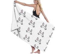 BAAROO Beach Towels for Adults,Bunny Stylized Line Fun,Bath Towels Extra Large for Men and Women,Microfiber Bath Towel,Outdoor Camping, G 130cm X 80CM