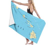 BAAROO Beach Towels for Adults,Hawaiian Islands Map,Bath Towels Extra Large for Men and Women,Microfiber Bath Towel,Outdoor Camping, Gym, 130cm X 80CM
