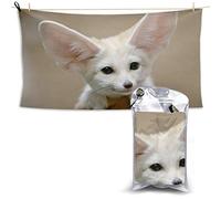 BAAROO Beach Towels Sand Free, Portable Compact Bath Towels, Fox Fennec Quick Dry Super Lightweight Camping Towel Blanket with A Carrying 130CM X 80CM