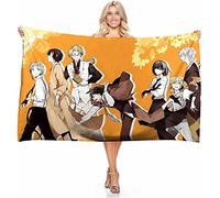 BAAROO Bungo Stray Dogs- Yellow Background Microfiber Lightweight Absorption Sand Free Quickly Dry Beach Towel Camping Towel Travel Pool 130CM 80CM