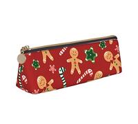 BAAROO Gingerbread Christmas Gingerbread Man Holiday Party Candy Pencil Case with Zipper Durable Portable Pen Pouch Office Storage Bag Travel Toiletry Holder for Women Men