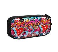BAAROO Graffiti Wall Urban Pencil Case Compartments Pen Pouch Box Multifunctional Makeup Bag Holder Large Storage Stationery Organizer with Zipper for Office Travel