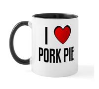 BAAROO I Love Pork Pie Mug Ceramic Coffee Mug, Tea Cup 11 oz