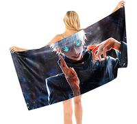 BAAROO Jujutsu Kaisen-Gojo Satoru-Blue Eyes Microfiber Lightweight Absorption Sand Free Quickly Dry Beach Towel Camping Towel Travel Pool 130CM 80CM